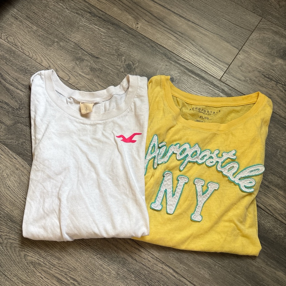 Preloved Aeropostale Yellow & White Y2K Shirts
